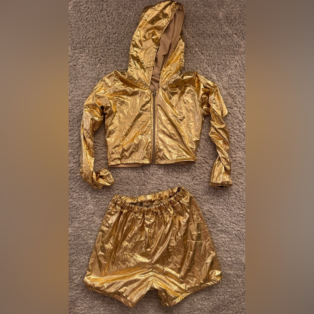 Metallic Gold set with Hooded Jacket